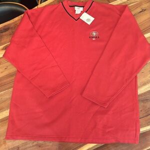 NFL Red 49ers Long Sleeve V-Neck Shirt